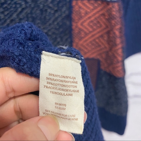 Free People Patchwork Bell Sleeve Tunic Sweater XS - Picture 7 of 7